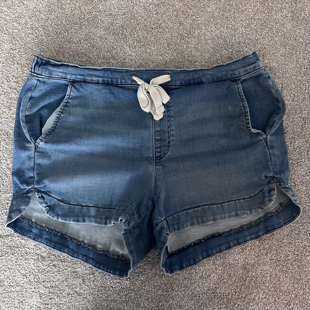 UpWest Denim Blue Women's size Large drawstring Shorts - Picture 1 of 5